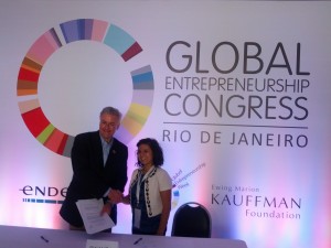 Shaking hands with President of Global Entrepreneurship Week, Jonathan Ortmans