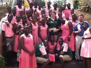 Kate with Professor Deets and her Entrepreneurship class in Ghana