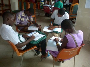 Ghanaian students hard at work in Sekondi