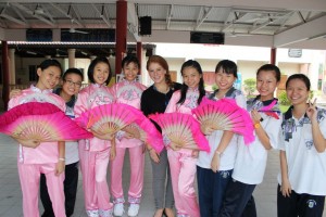 Andrea with Malaysian students