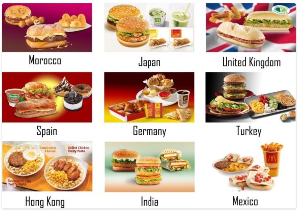 McDonald's food items from around the world