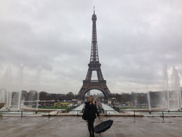 Student at Eiffel Tower in France