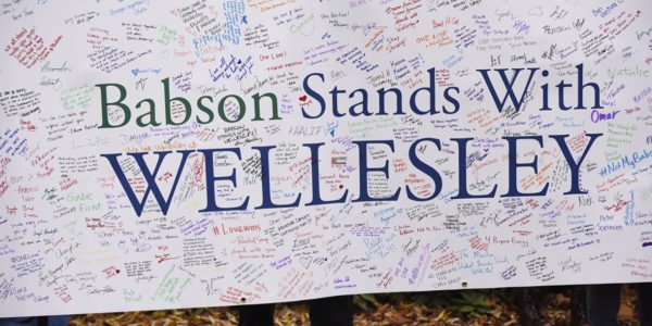 Babson Stands with Wellesley
